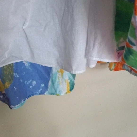 Lauren Ralph Lauren Skirt 22W Watercolor Floral Leaf Print Vibrant Art to Wear - Picture 8 of 12